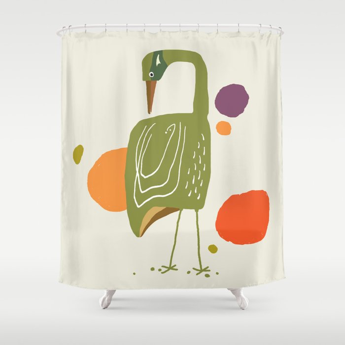 Quirky Brolga Shower Curtain By Theprintedsparrow Society6