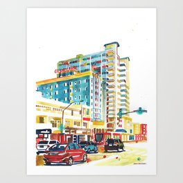 Santa Monica Hotel Art Print
