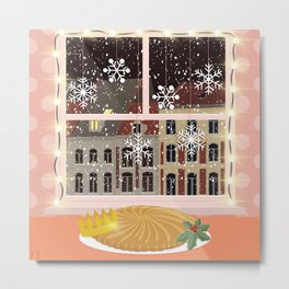 GALETTE DE ROIS - France Metal Print | Francescacosanti, Window, Snow, Galette, France, Paris, Misteltoe, Gift, Digital, Crown 