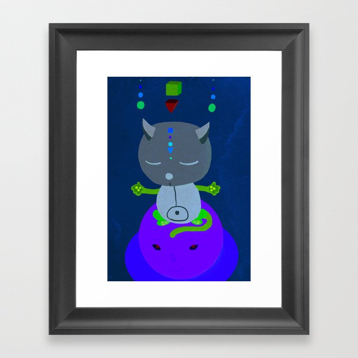Yoga cat Framed Art Print