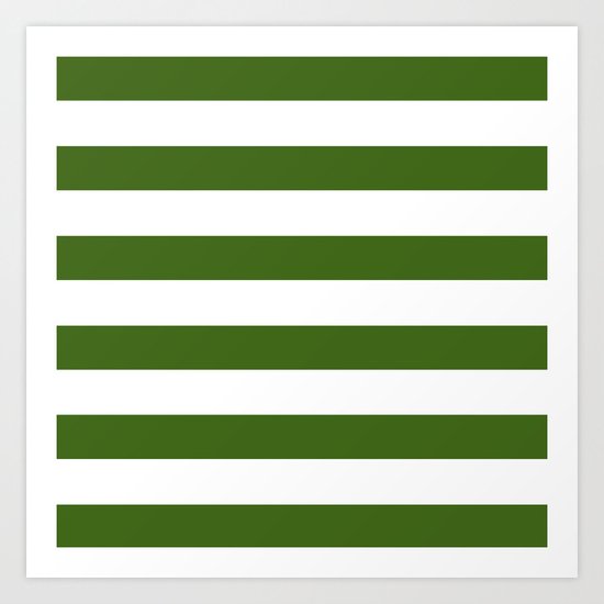 Simply Stripes in Jungle Green Art Print