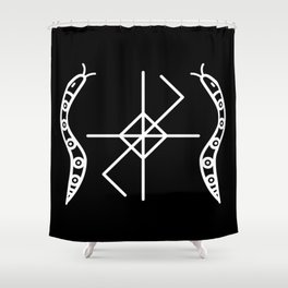 Black Serpent Sigil Shower Curtain