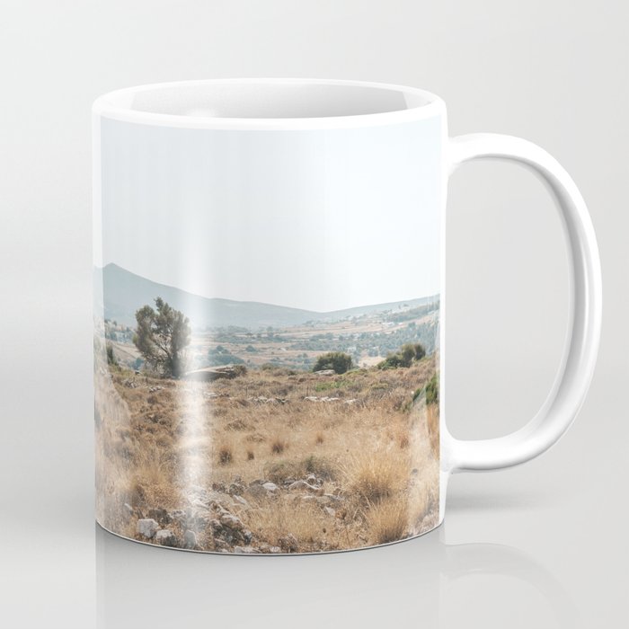 Greek Grass Field - Travel and Nature Photography on the Greece Island of Naxos Coffee Mug