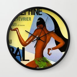 1920's Paris France Josephine Baker Jazz Revue Bal Negre Poster Wall Clock | Vintage, Josephinebaker, Blacklivesmatter, Balnegre, Jazz, Jazzage, Poster, Paris, Jazzrevue, Blackwomen 