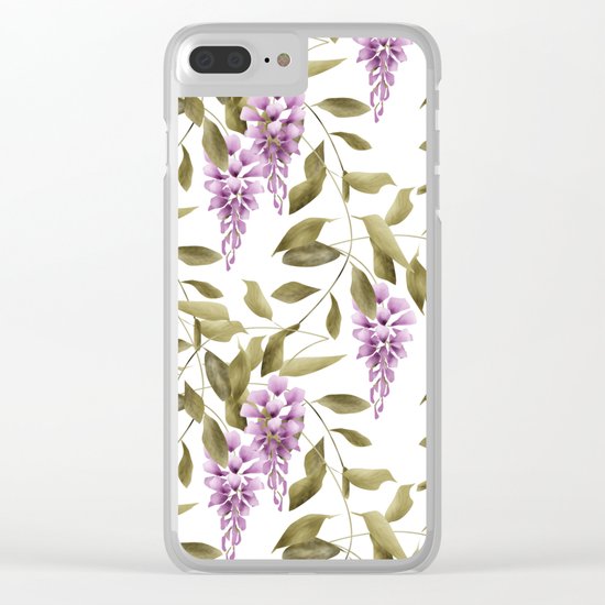 The Branches Of Wisteria . White background . Clear iPhone Case