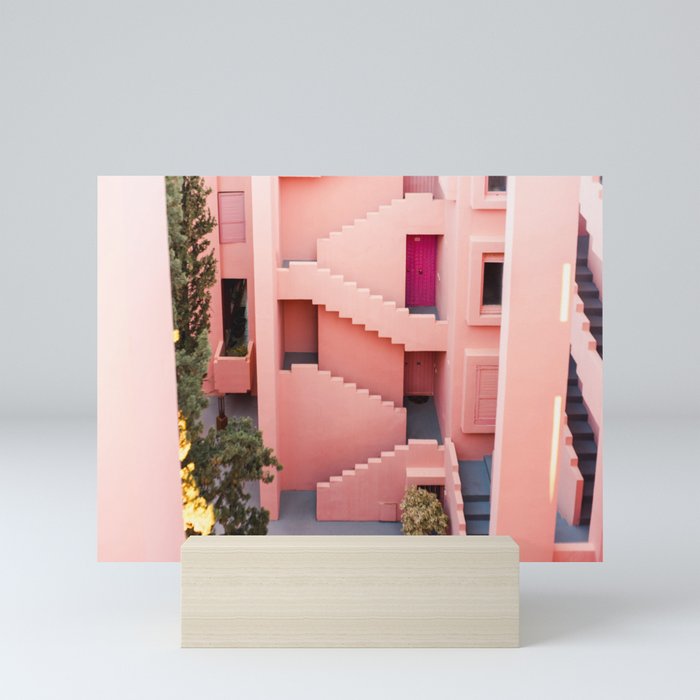 Muralla Roja photography print | abstract travel art | escher like building architecture photo Mini Art Print