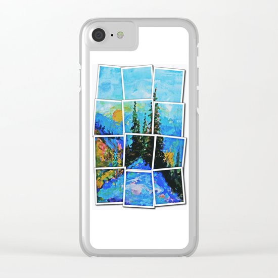 Mountain Blues Painting Clear iPhone Case