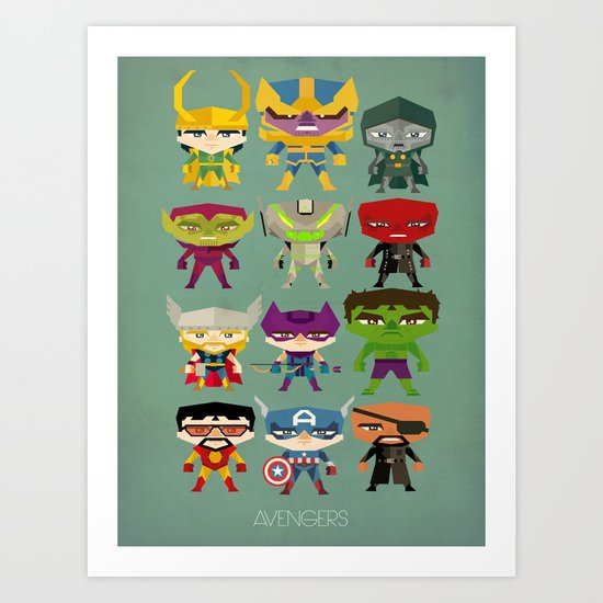 avengers and villains Art Print