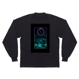 The Moon Tarot Card Rider Waite Witchy Long Sleeve T-shirt