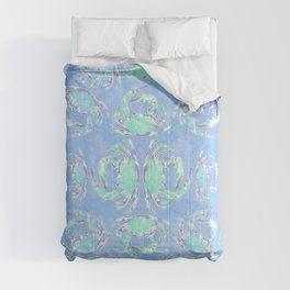 Watercolor blue crab Comforter