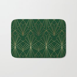 Art Deco in Emerald Green Badematte | Twenties, Symmetrical, 20S, Foil, Triangle, Stylish, Geometric, Gold, Emerald, Shapes 