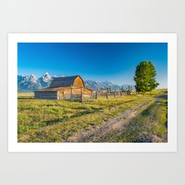 Grand Teton National Park Mormon Row Barn Sunrise Art Print