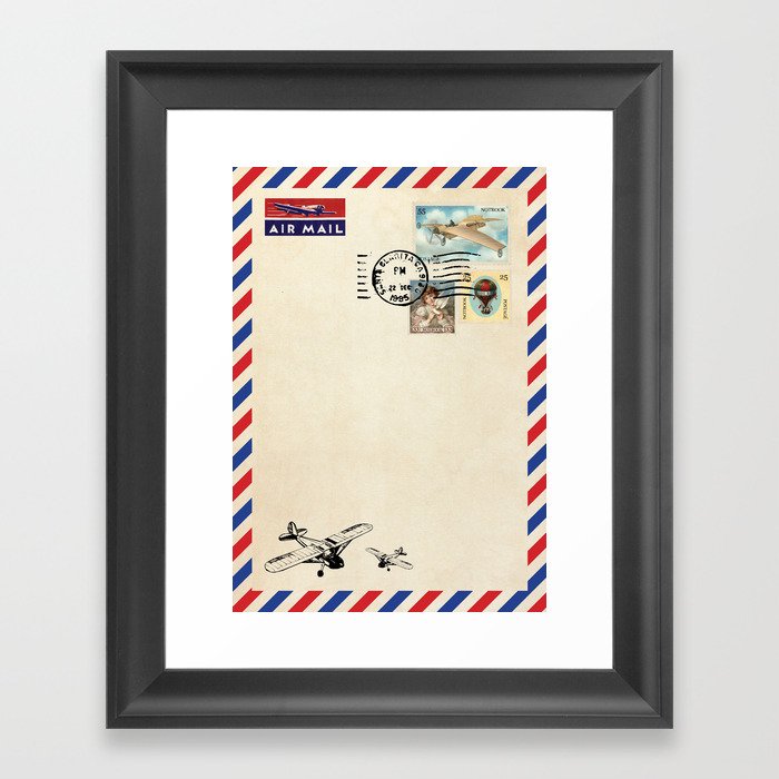 vintage airmail Framed Art Print