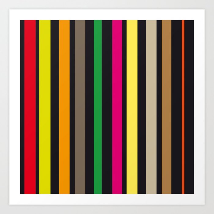 bold stripes and color Art Print
