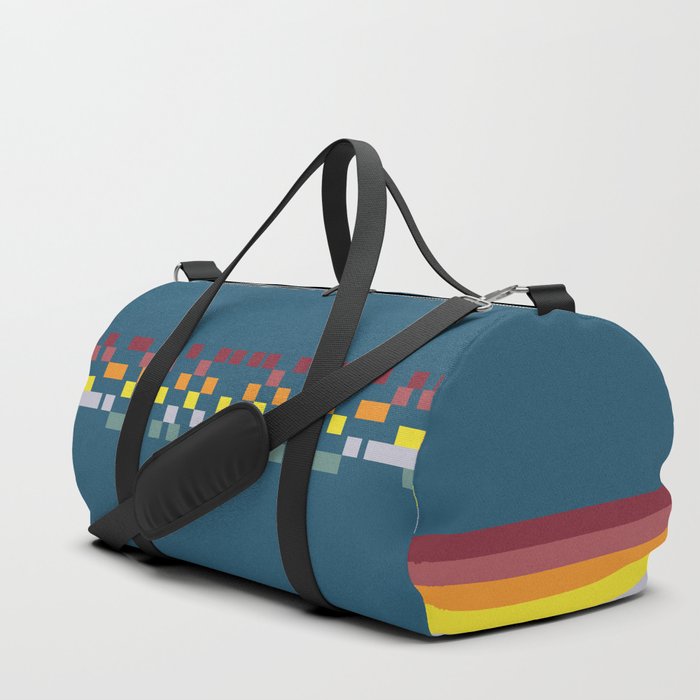 Bandama - Classic 80s Style Retro Stripes with Colorful Pixel Duffle Bag