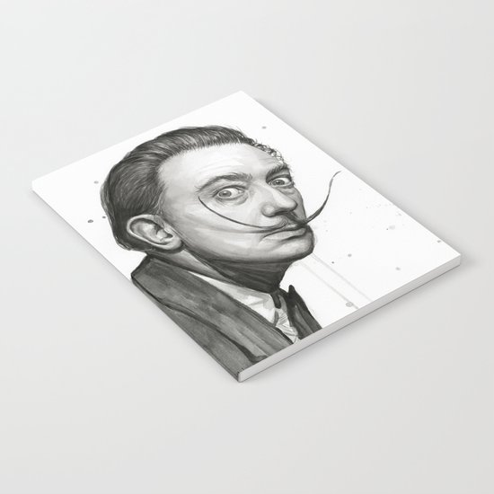 Salvador Dali Watercolor Portrait Notebook