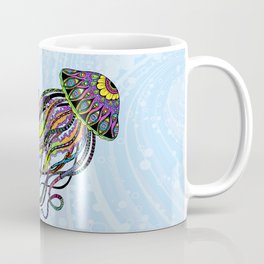 Electric Jellyfish Coffee Mug | Zendoodle, Fluorescentart, Beach, Pattern, Medusozoa, Jellyfish, Kidsart, Childrensart, Waves, Fun 