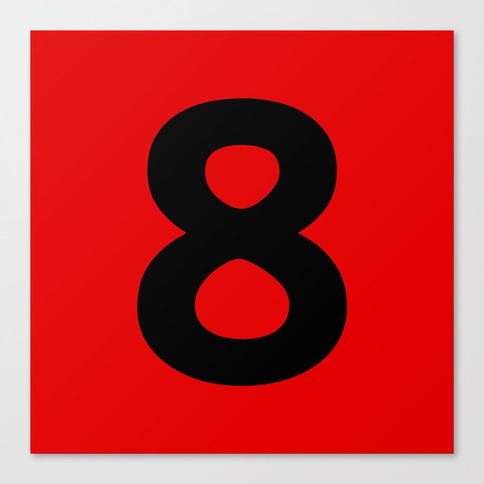 Number 8 (Black & Red) Canvas Print