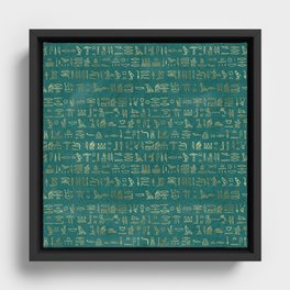 Amazing Golden Egypt Design Pattern Framed Canvas