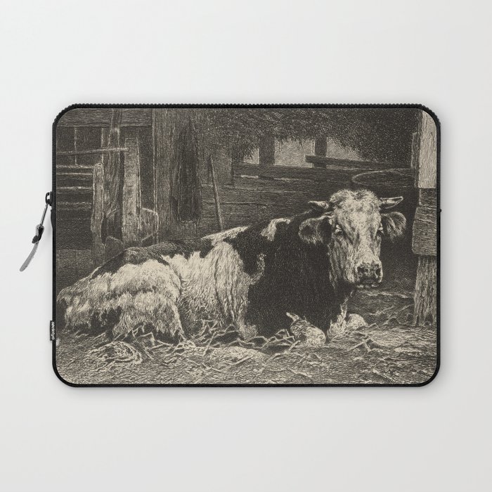 Bull Vintage Illustration Laptop Sleeve