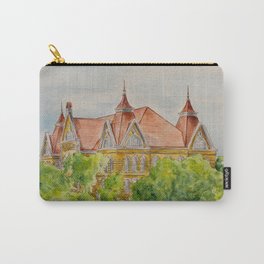 Texas State (SWT) University Old Main Building, San Marcos, TX Carry-All Pouch | Txst, Brucegrant58, Curated, Southwesttexas, Watercolor, Bobcats, Oldmainbuilding, Painting, Sanmarcos, Texas 