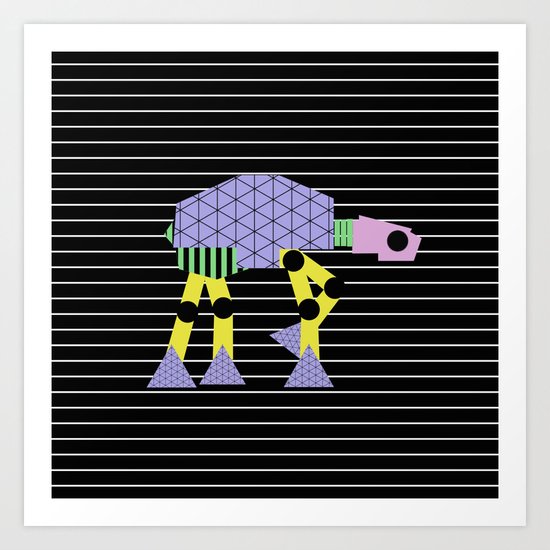 Geometric AT-AT Walker (Pastel Shapes Artwork - Cult Film) Art Print