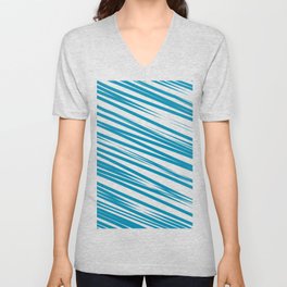 Turquoise stripes background V Neck T Shirt