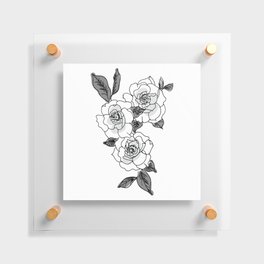 Grayscale Gardenias Floating Acrylic Print