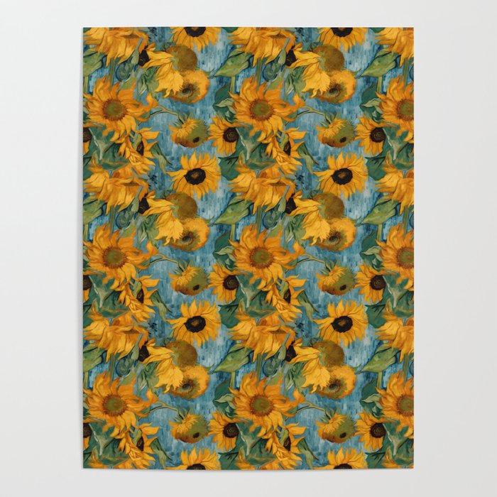 Van Gogh sunflowers forever Poster
