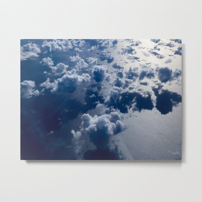 High Altitude Clouds Over Ocean Blue Fluffy Clouds Metal Print