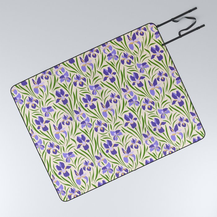 Iris Flower Gallery Picnic Blanket