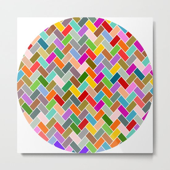 Colourful Tiled Mosaic Pattern Metal Print
