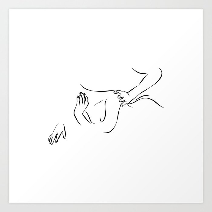 Minimal Line Drawing Of A Sexual Pose Art Print By Lemonnude Society6,Simple Mythical Creatures Drawings Easy