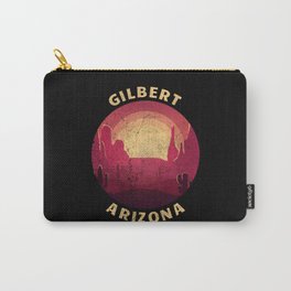 Gilbert Arizona Desert Illustration Vintage Souvenir Carry-All Pouch