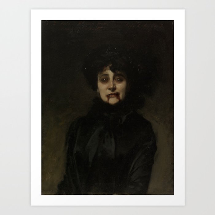 Sargent's Vampire (Madame Allouard-Jouan by John Singer Sargent, c. 1884) Art Print