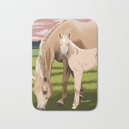 Palomino Horse and baby Bath Mat