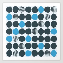 Abstract blue spheres Art Print
