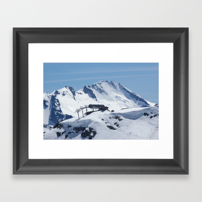 Whistler Blackcomb - Symphony Chair with Castle Mountain in British Columbia, Canada Framed Art Print