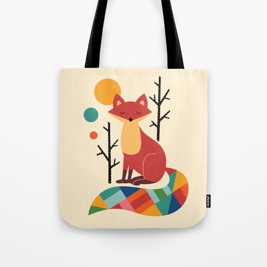 Rainbow Fox Tote Bag