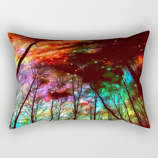 Black Trees Haunting Space Rectangular Pillow