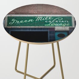 Green Mill Cocktail Lounge Vintage Neon Sign Uptown Chicago Side Table