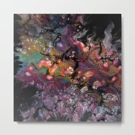 Color Explosion Metal Print | Fluidart, Painting, Yellow, Acrylicpour, Galaxy, Acrylicpouring, Green, Black, Pattern, Acrylic 