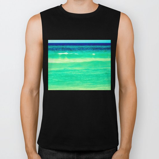 layers of blue Biker Tank