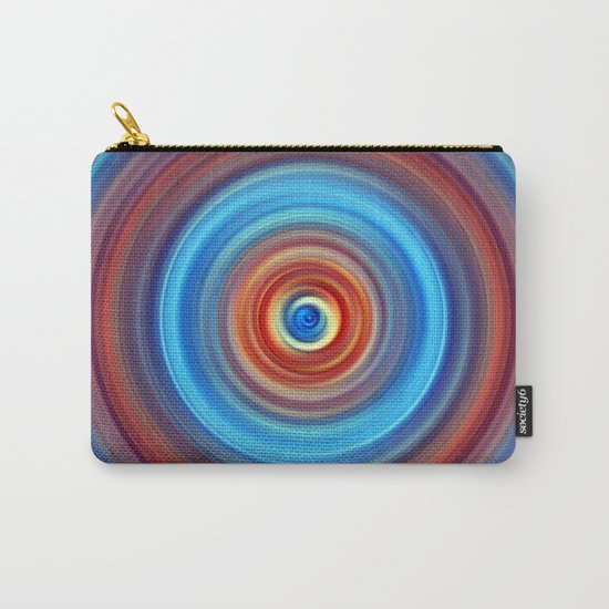 Vivid Blue and Orange Swirl Carry-All Pouch