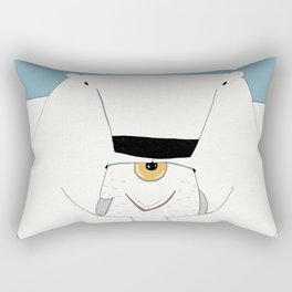 Polar bear eating fish Rectangular Pillow
