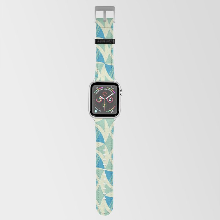 Geometric Retro Twist - Blue Apple Watch Band