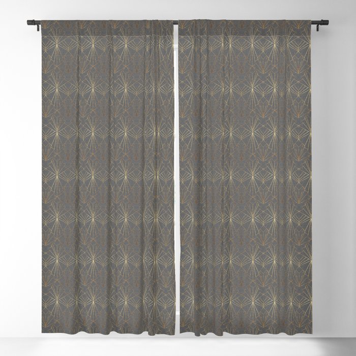 Art Deco in Textured Grey Blackout Curtain
