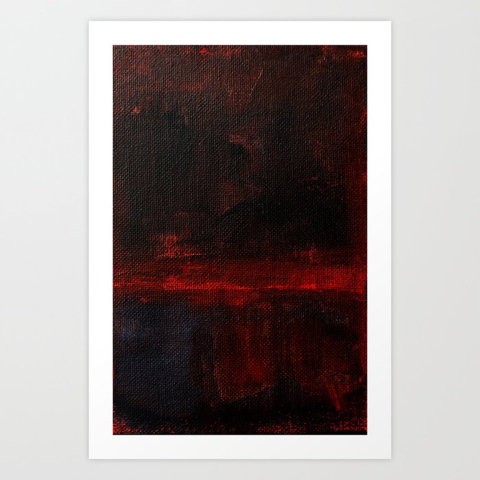 Mark Rothko Interpretation Red Blue Acrylics On Canvas Art Print