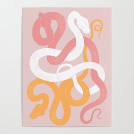 Pink Snakes Poster