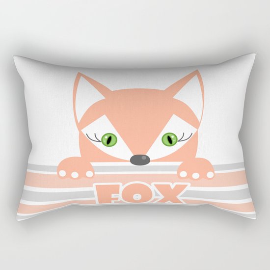 Little curious Fox . Rectangular Pillow